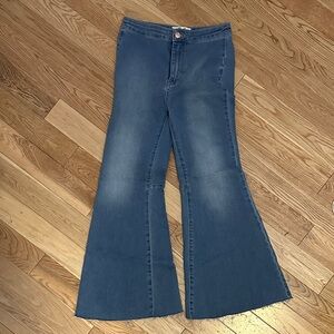 Free People Denim Flare Jeans in Blue